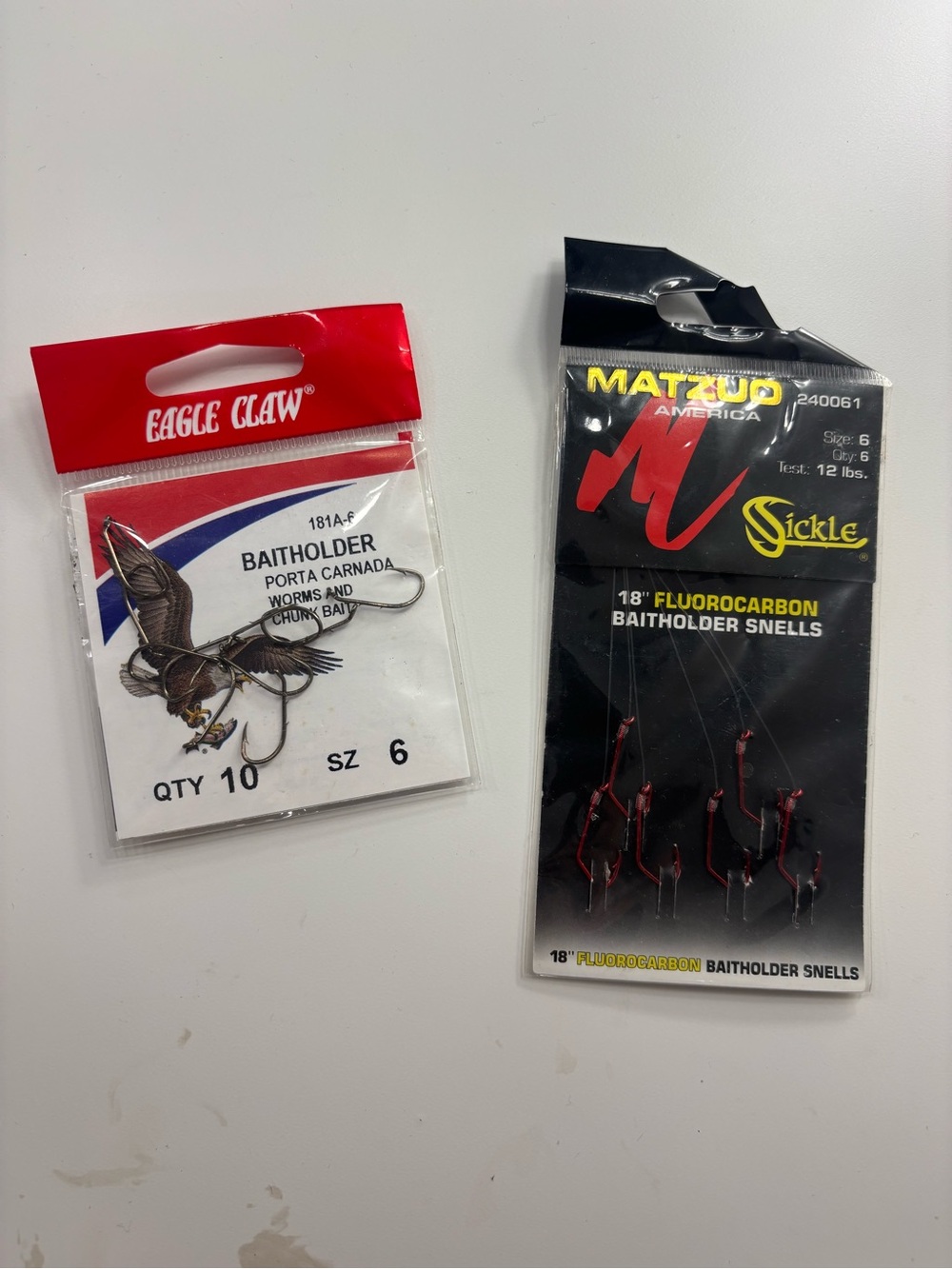Black Baitholder Hooks Size 6 - 16 Pack